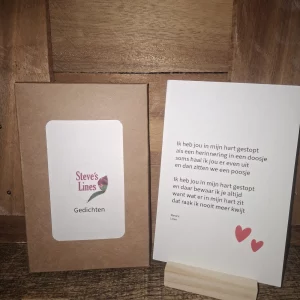wenskaarten met houder, gedichten steveslines
